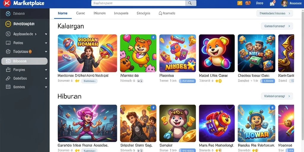 Tampilan antarmuka game yang menarik.